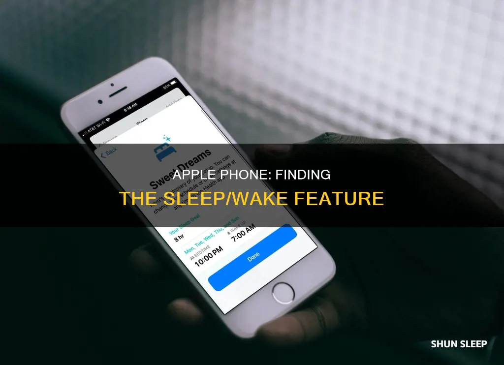 where is the sleep wake feathure on apple phone