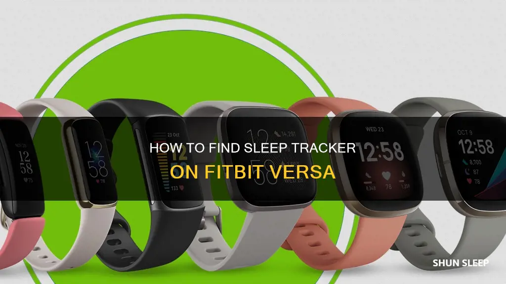 where to find sleep tracker on fitbit versa