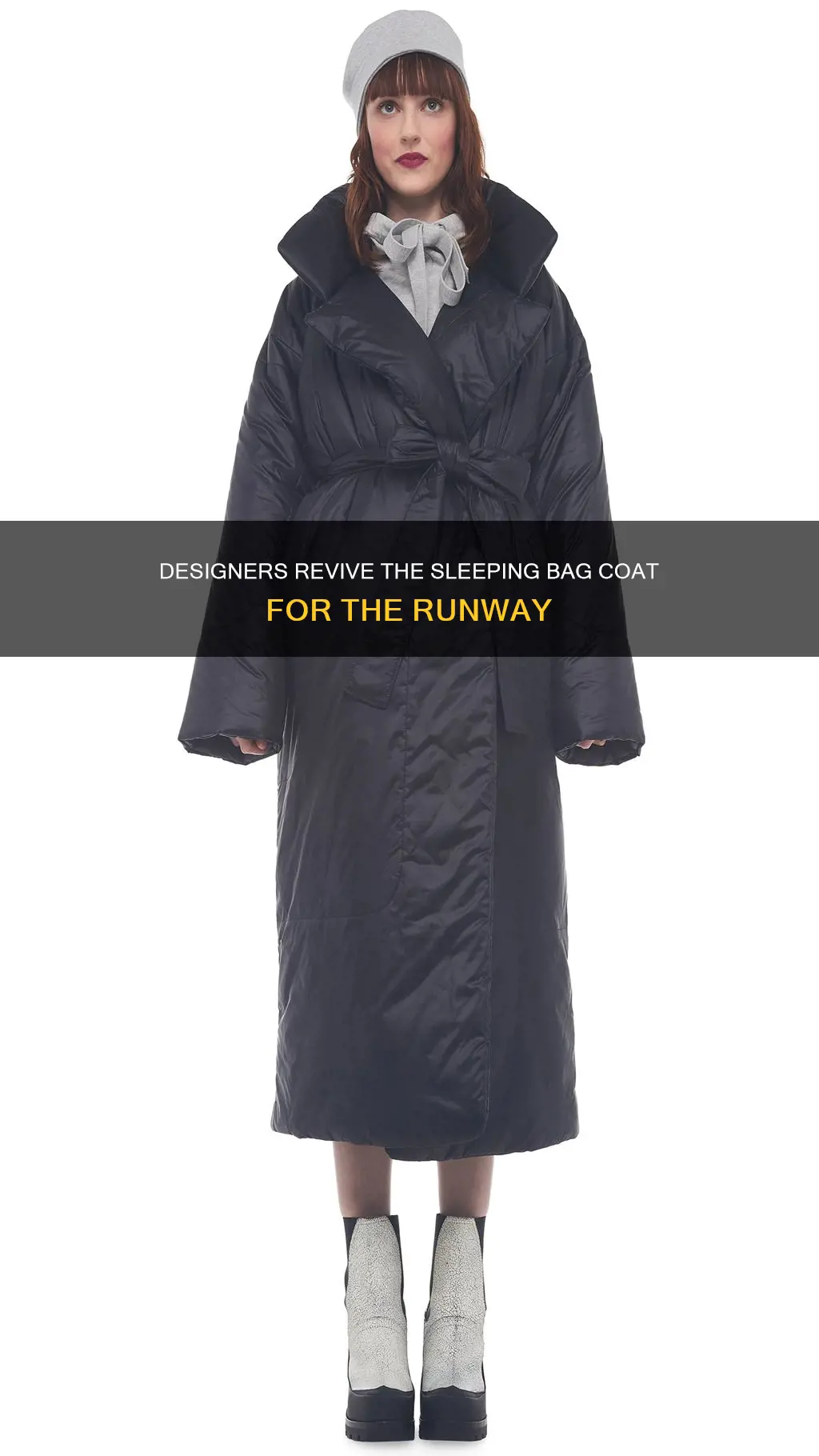 who designed the sleeping bag coat runway