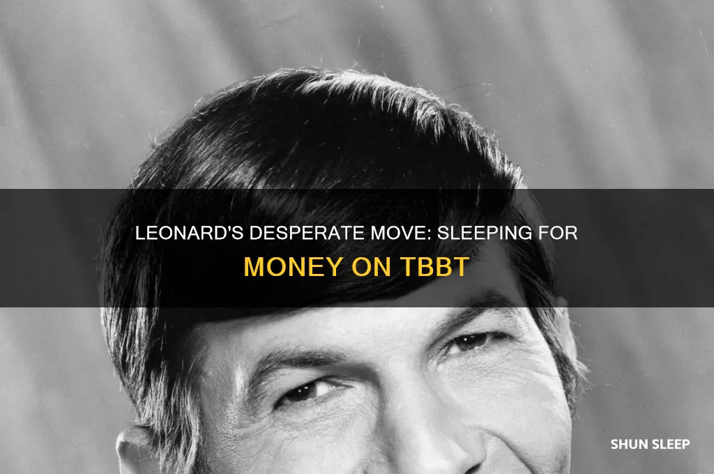 who did leonard sleep with on tbbt to get money