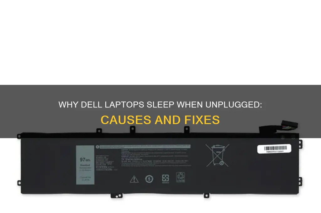 why dell laptop get sleep after removing charger