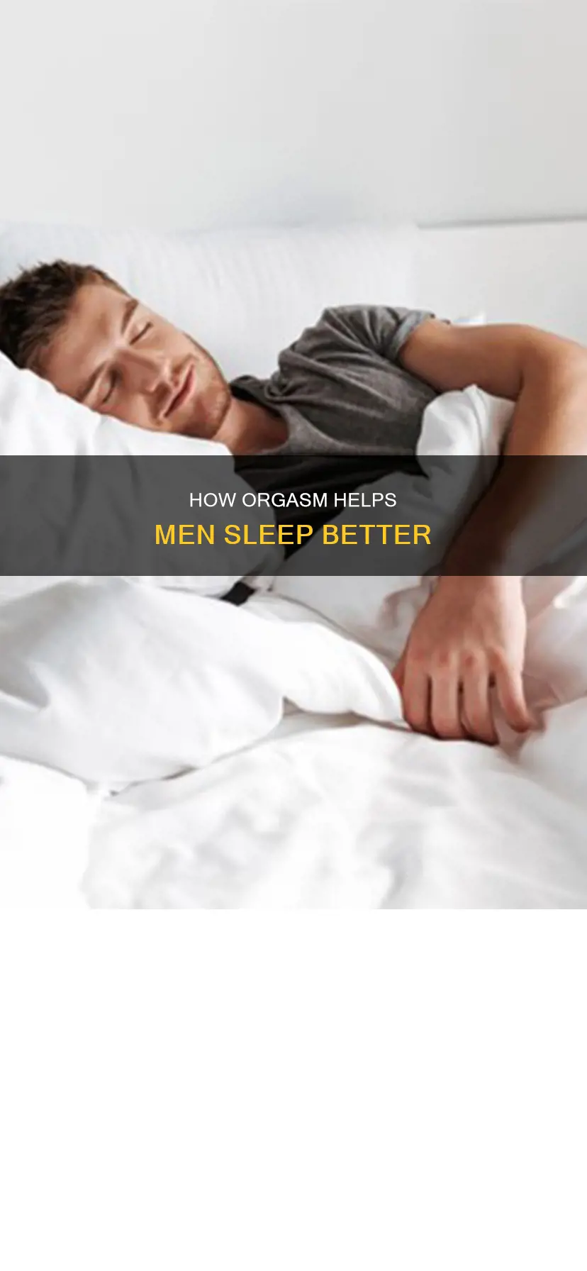 why does a guy sleep better after cumming