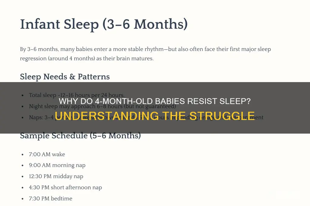 why does babies fight sleep four month old