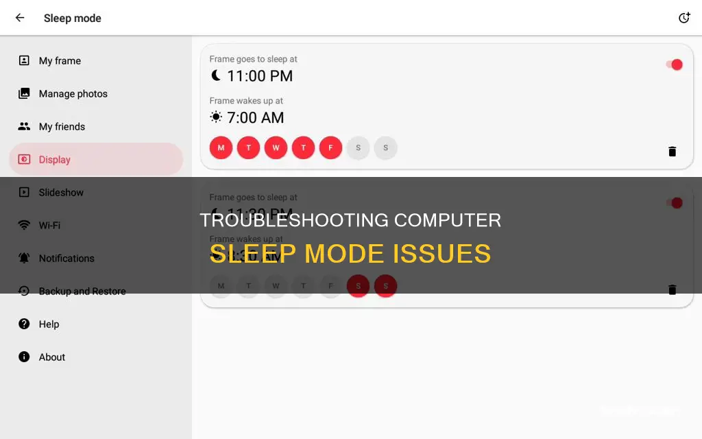 why does my computer not wake up from sleep automatically
