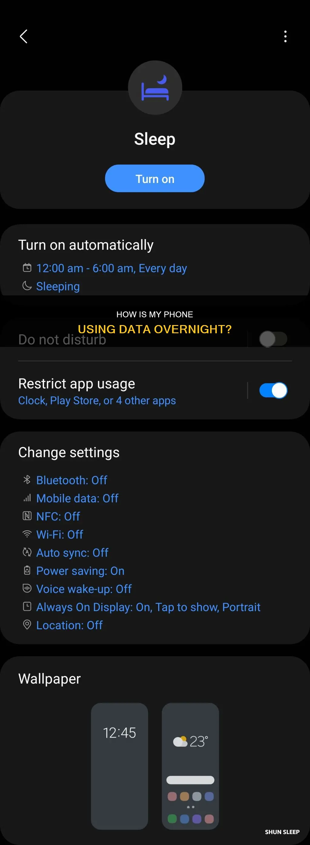 why does my phone use data while i sleep