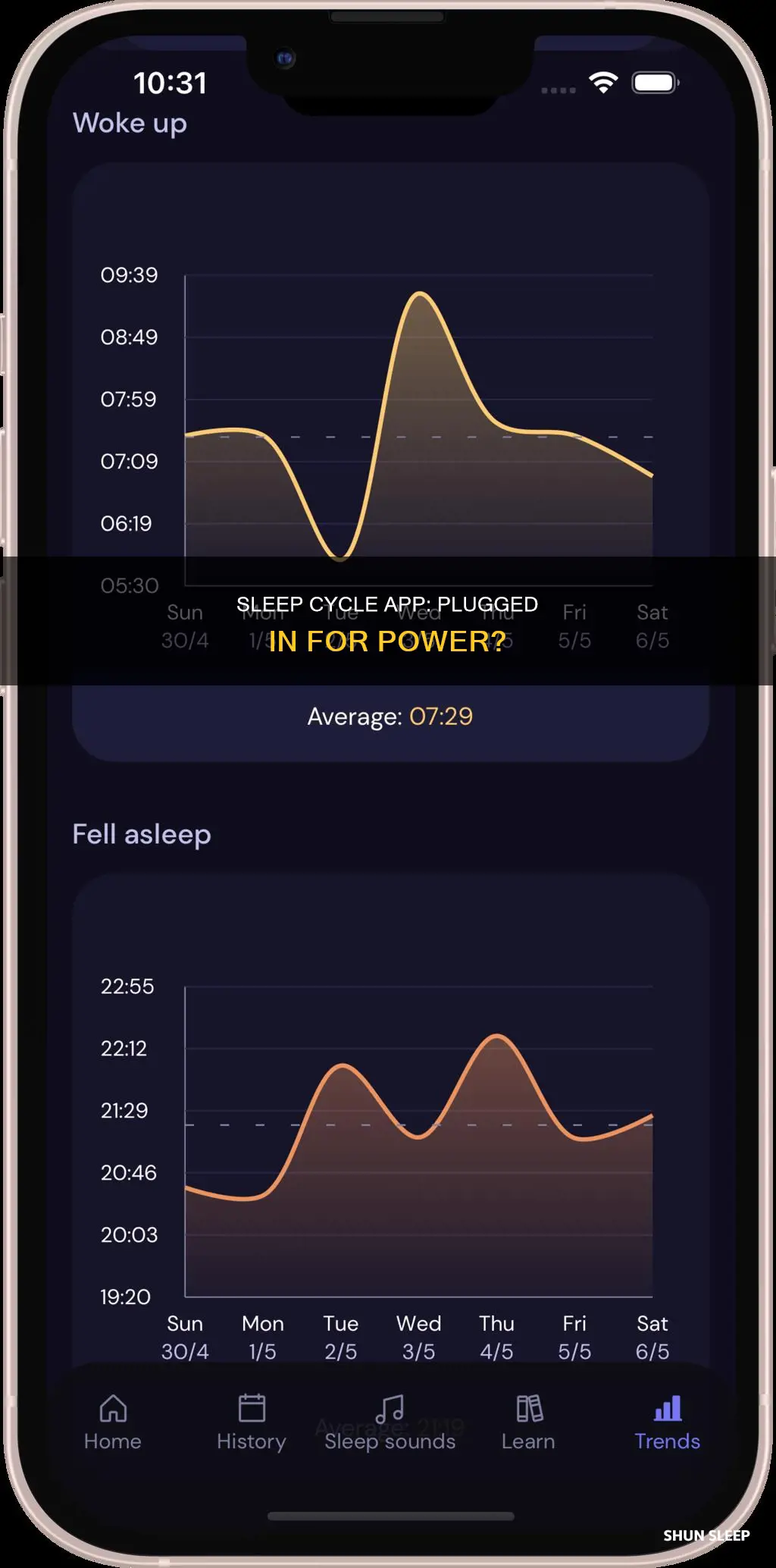 why does sleep cycle app need to be plugged in