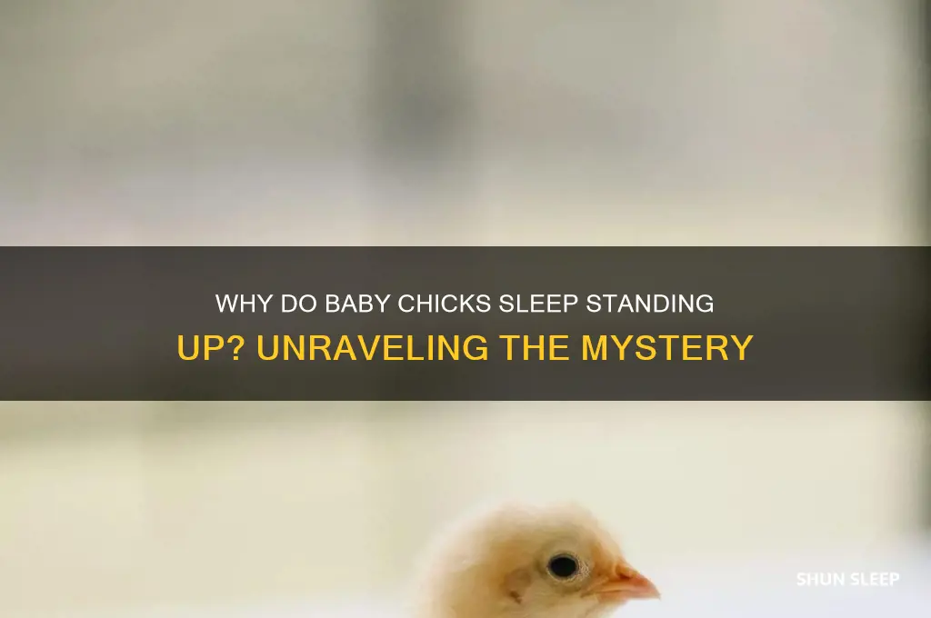 why is my baby chick sleeping standing up