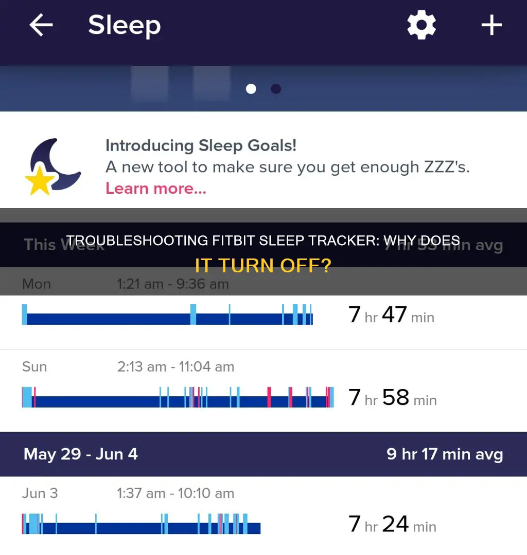 why is my fitbit sleep tracker turn off