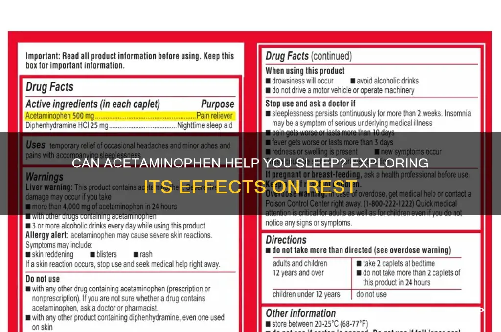 will acetaminophen get you to sleep