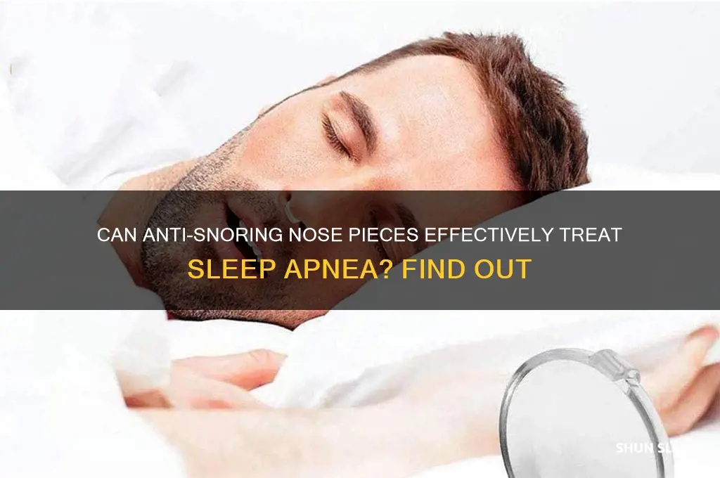 will nose piece for anti-snoring help sleep apnea