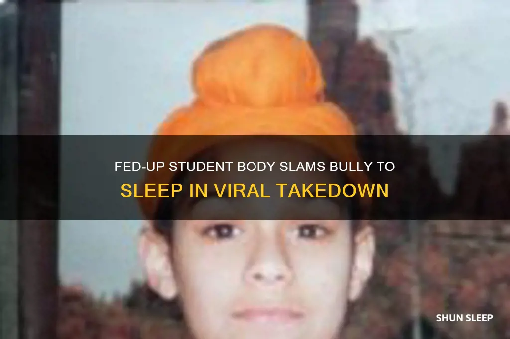 would-be bully gets body slammed to sleep by fed-up student